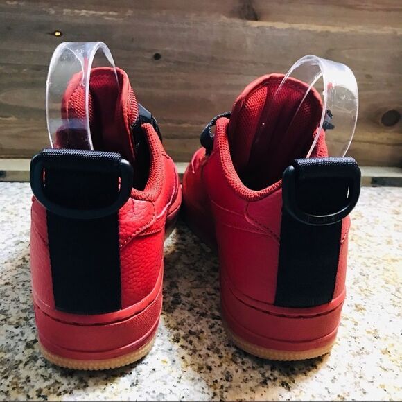 Nike Youth Air Force 1 Utility GS Dune Red AJ6601-600 - Picture 3 of 9